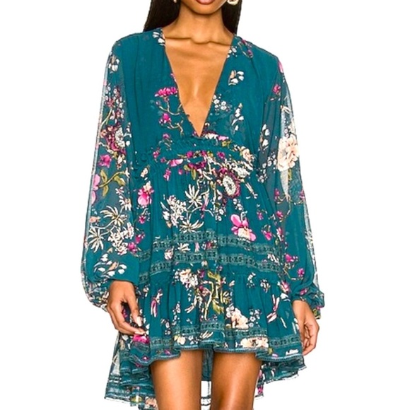 Free People Cherry Blossom Mini
Dress Emerald Combo - Picture 1 of 9